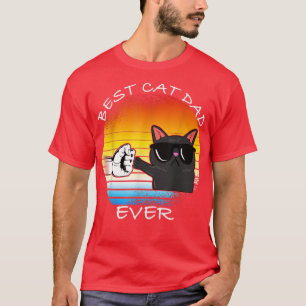 Camiseta Mens Vintage Cat Best Cat Pai Retro Cat Meia 