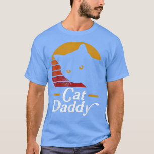 Camiseta Mens Vintage Cat Pai Engraçado Gato