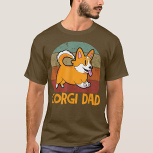 Camiseta Mens Vintage Corgi Pai Funny Welsh Corgi Papa864