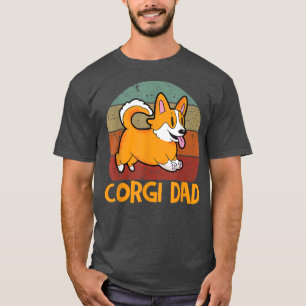 Camiseta Mens Vintage Corgi Pai Funny Welsh Corgi Papa868