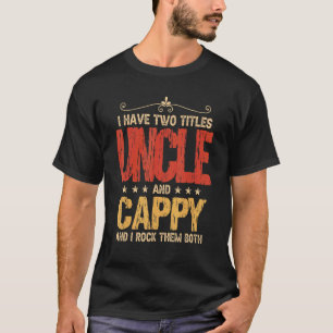 Camiseta Mens Vintage Dia de os pais Eu Tenho Dois Títulos 