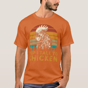 Camiseta Mens Vintage Eu Falo Com Galinhas Engraçado Pai De