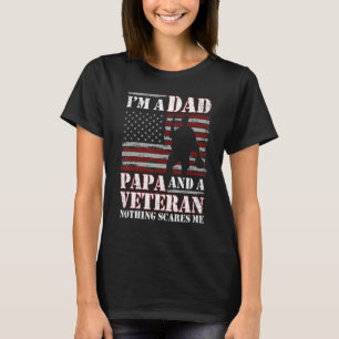 Camiseta Mens Vintage Eu sou um Pai Papa e um Vovô Veterano