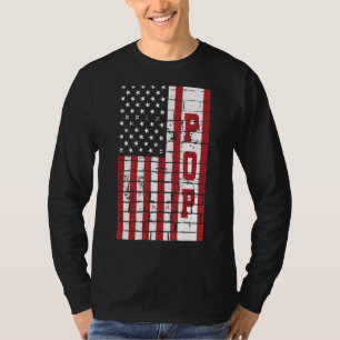 Camiseta Mens Vintage EUA Flag Pop 60th For Fathe