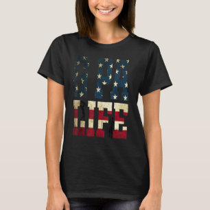 Camiseta Mens Vintage G Pa Life America Flag Pais Felizes
