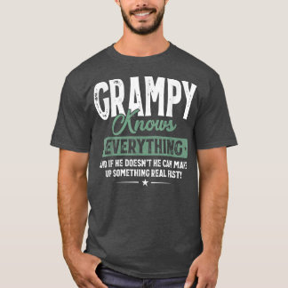 Camiseta Mens Vintage Grampy Knows Everything 60th Gift For