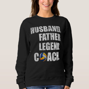 Camiseta Mens Vintage Husband Padre Legend Voleibol Coac