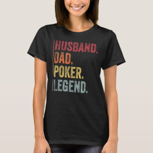 Camiseta Mens Vintage Husband Pai Poker Legenda Para Pais