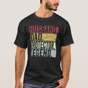 Camiseta Mens Vintage Husband Protetor de Legenda Pais