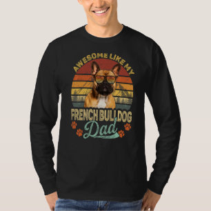 Camiseta Mens Vintage Incrível Como Meu Pai De Buldogue Fra