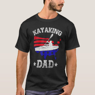 Camiseta Mens Vintage Kayaking Pai American Flag Kayak Boat