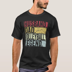 Camiseta Mens Vintage Marido Pai Legenda de Voleibol Pai