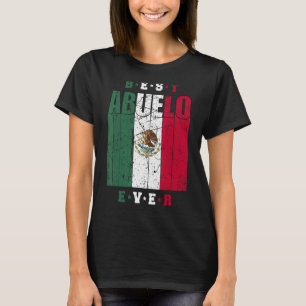 Camiseta Mens Vintage Melhor Abuelo Do México Bandeira Avô