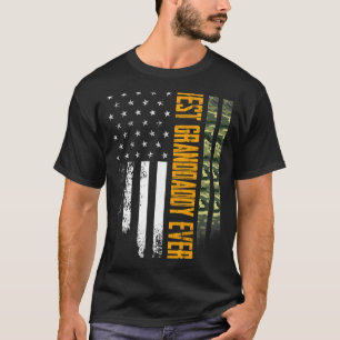 Camiseta Mens Vintage Melhor Avô De Camo American Fl