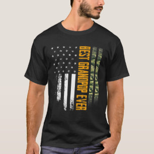 Camiseta Mens Vintage Melhor Avô Ever Camo Bandeira America
