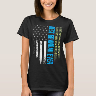 Camiseta Mens Vintage - Melhor Avô Nunca Camo - Bandeira Am