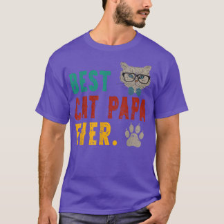 Camiseta Mens Vintage Melhor Gato Papá Ever Bump Ajustados 