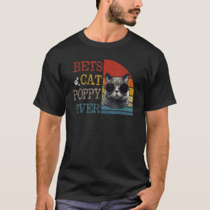 Camiseta Mens Vintage Melhor Gato Pópia De Gato Por Cada Ga