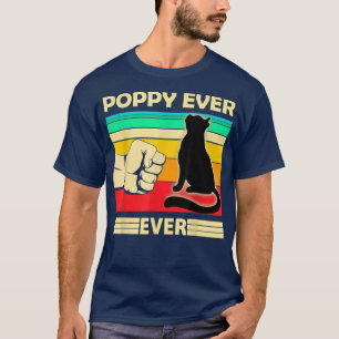 Camiseta Mens Vintage Melhor Gato Poppy Já Teve Ajustado En
