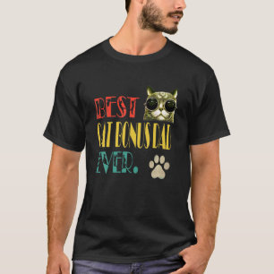 Camiseta Mens Vintage Melhor Pai De Bonus De Gato Divertido