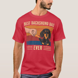 Camiseta Mens Vintage Melhor Pai De Dachshund Cão De Bump
