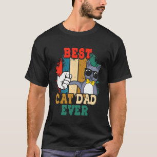 Camiseta Mens Vintage Melhor Pai De Gato De Dia de os pais 