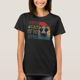 Camiseta Mens Vintage Melhor Pai Etapa De Gato Ever Pai Eta