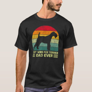 Camiseta Mens Vintage Melhor Pai Fox Terrier Com Fio