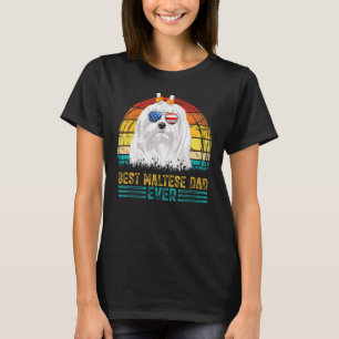 Camiseta Mens Vintage Melhor Pai Maltês de Todos Os Homens