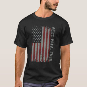 Camiseta Mens Vintage Melhor Papa Pavilhão Americano