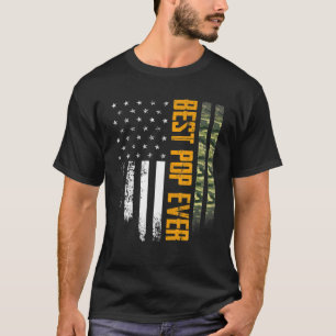 Camiseta Mens Vintage Melhor Pop Nunca Camo American Flag D