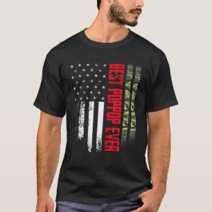 Camiseta Mens Vintage Melhor Poppop Ever Camo American Flag