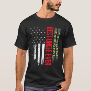 Camiseta Mens Vintage Melhor Tio Ever Camo American Flag Di