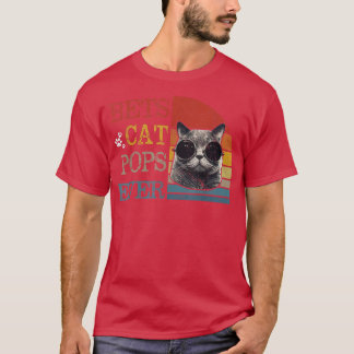 Camiseta Mens Vintage Melhores Pop de Gato Alguma vez Engra