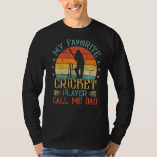 Camiseta Mens Vintage Meu Jogador De Críquete Favorito Me C