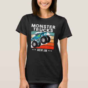 Camiseta Mens Vintage Monster Truck É Meu Jam Retro Sunset
