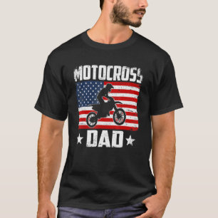 Camiseta Mens Vintage Motocross Pai Estados Unidos Sinaliza