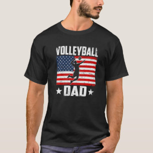 Camiseta Mens Vintage Pai De Voleibol Eua Bandeira Em Spo