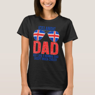 Camiseta Mens Vintage Pai islandês Islândia Bandeira Sunvid