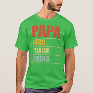 Camiseta Mens Vintage Papa Hero Coach Legenda Papa Pai 
