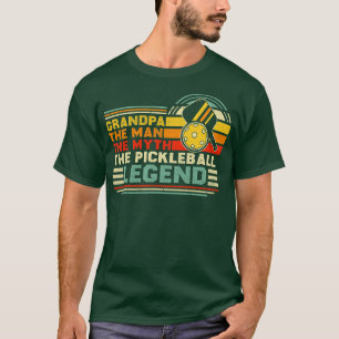 Camiseta Mens Vintage Pickleball Avô O Homem O Mito