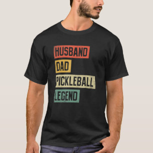 Camiseta Mens Vintage Pickleball Engraçado Legenda de Pai M