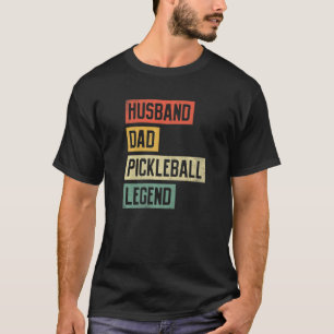 Camiseta Mens Vintage Pickleball Engraçado Legenda de Pai M