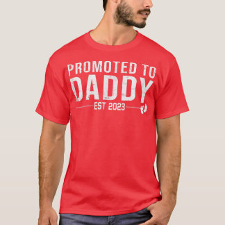 Camiseta Mens vintage Promoted to Daddy 2023 Pregnancy Fath