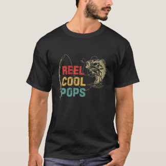 Camiseta Mens Vintage Reel Pop Legal Dia de os pais Pescado