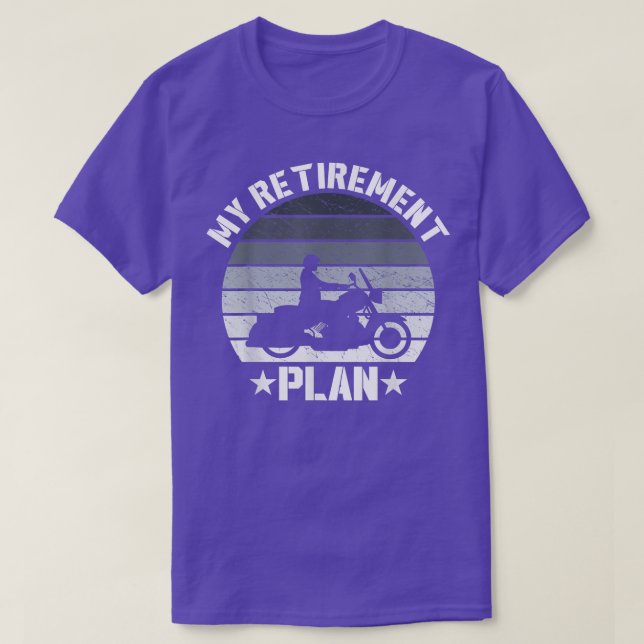 Camiseta Mens Vintage Retirement Plan Engraçado Motorcycle  (Frente do Design)