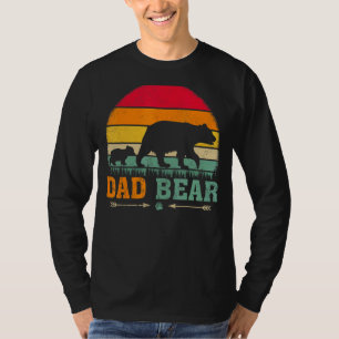 Camiseta Mens Vintage Retro Bear Animal Bear Pai Urso Pai