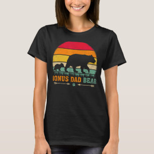 Camiseta Mens Vintage Retro Bear Animal Bonus Pai Bônus Gor