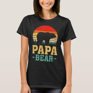 Camiseta Mens Vintage Retro Bear Animal Papa Urso Pai