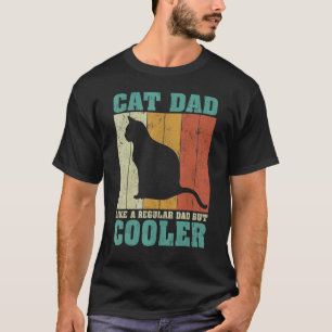 Camiseta Mens Vintage Retro Cat Pai Como Uma Fath De Pai Re